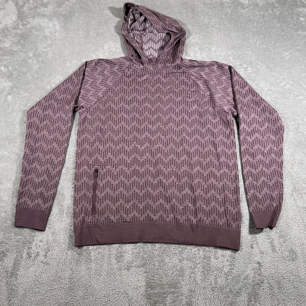 Lululemon Rest Less Hoodie Womens Medium Antique Bark Smoky Blush Geometric Fall